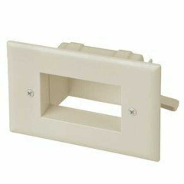 Swe-Tech 3C Easy Mount Recessed Low Voltage Cable Pass-through Plate, Lite Almond FWT45-0008-LA